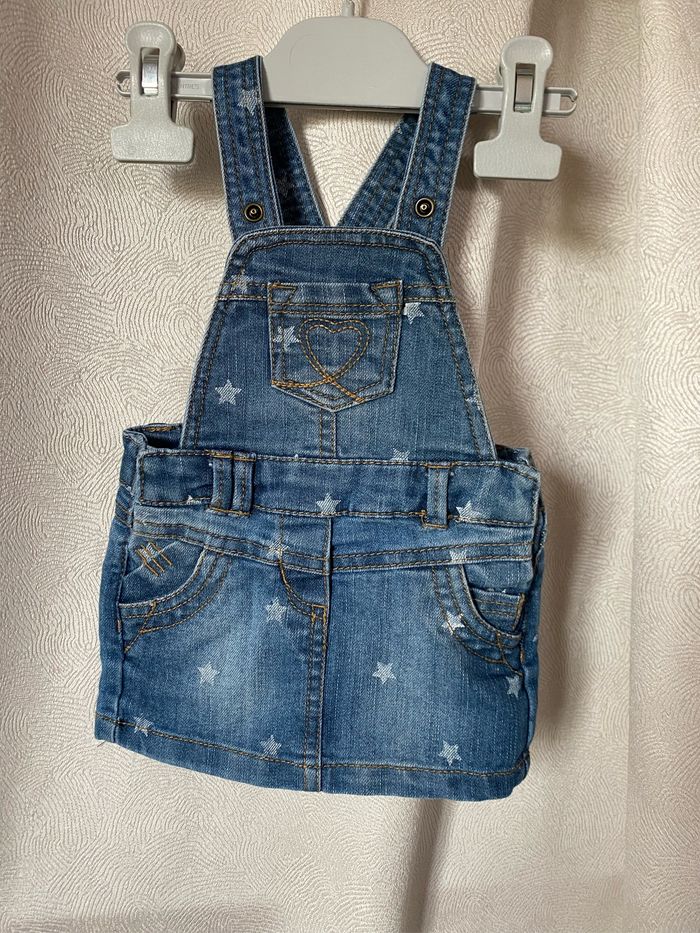 Jupe salopette en jeans étoilé 6 mois Tape à l’œil