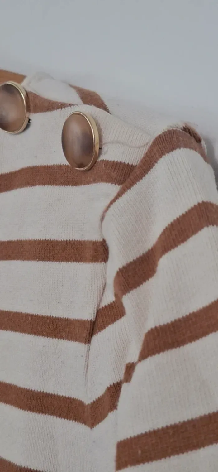 🤎 Marinière Colette Sézane – Beige & camel – Taille 38 – État neuf - photo numéro 7
