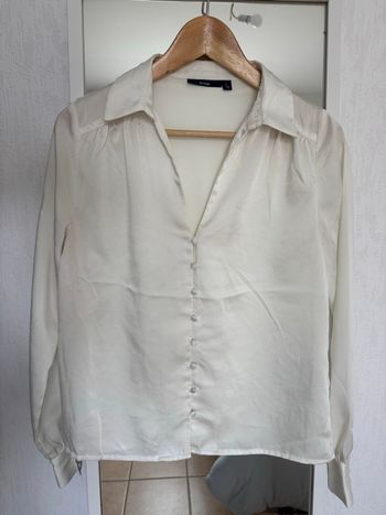 Blouse blanche col V kiabi S