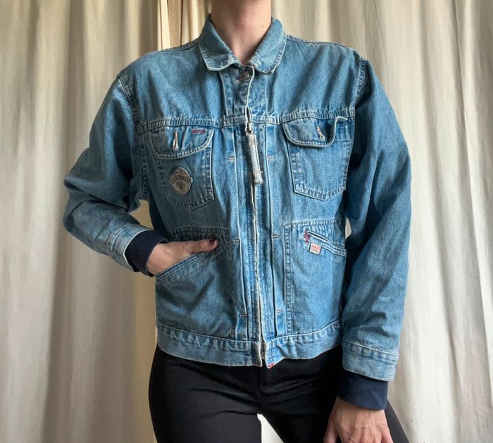 Veste jeans denim courte 90s grunge back to school y2k annees 2000 - Taille S - photo numéro 3