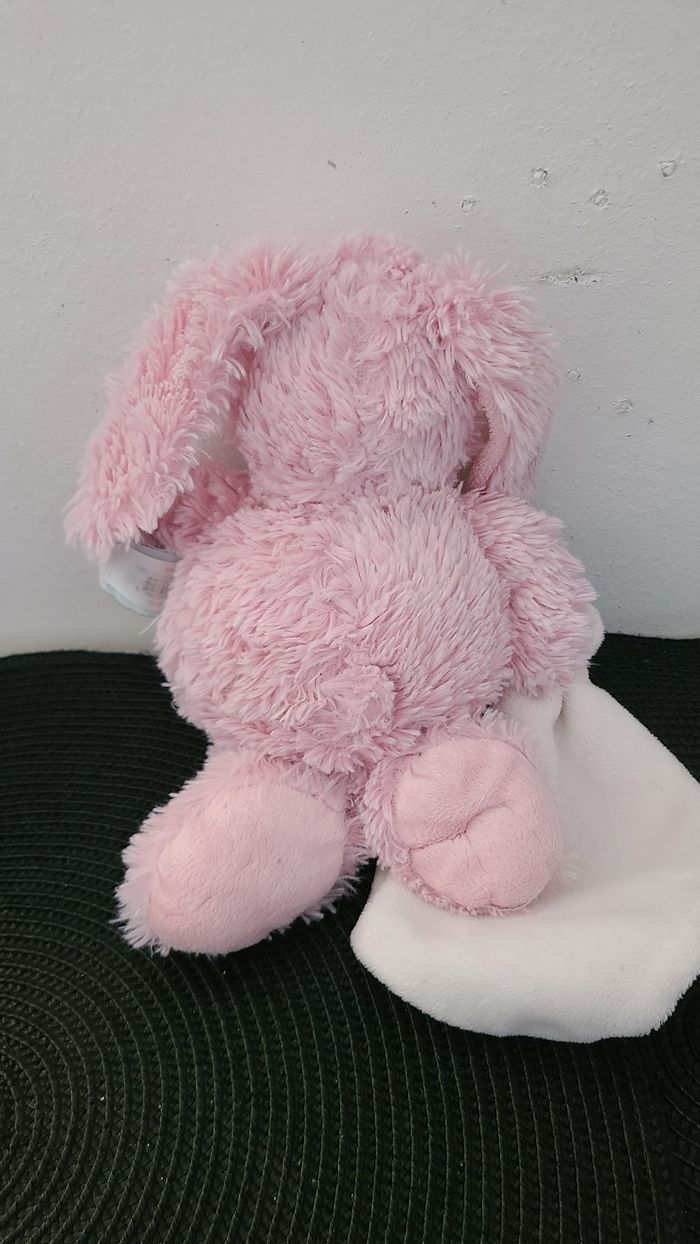 Doudou mouchoir lapin BABY NAT' Guimauve rose - photo numéro 2