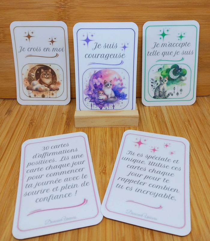Cartes d'affirmations positives Chats