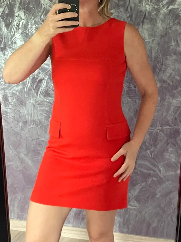 Robe courte corail Caroll 40 laine - photo numéro 2