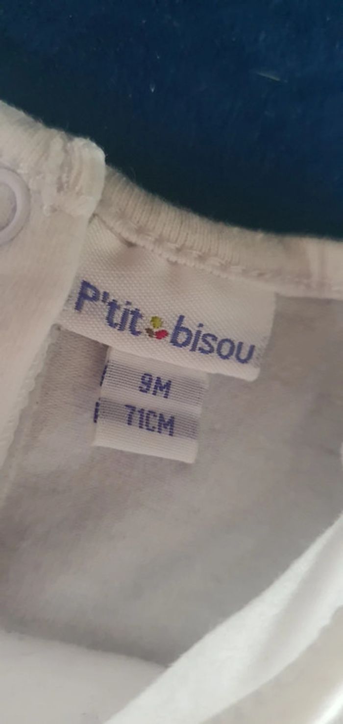 Tee shirt blanc 9 mois p'tit bisou - photo numéro 4