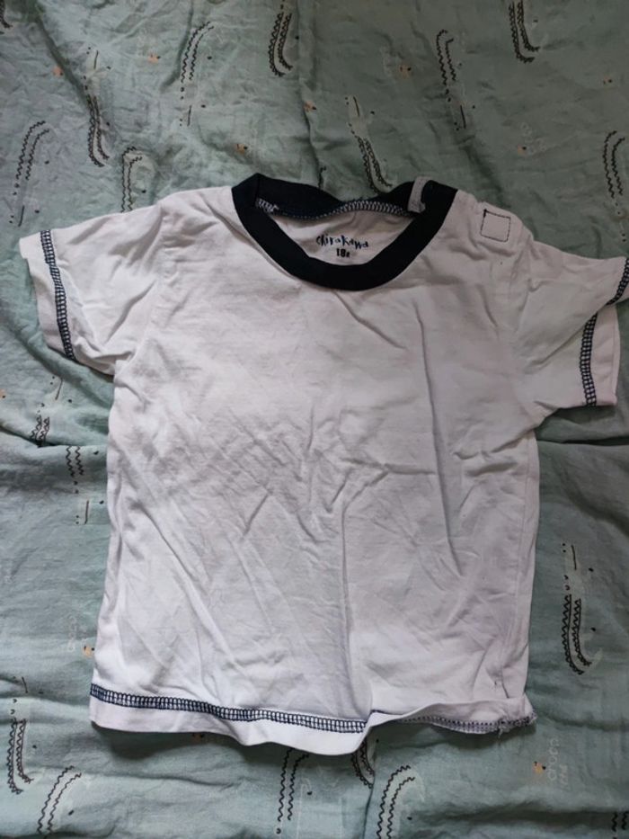 T-shirt blanc T.18 mois
