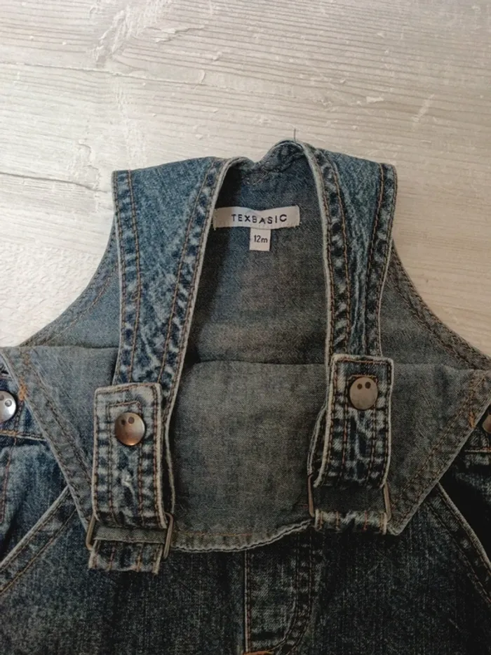 Salopette short en Jean Tex 12mois - photo numéro 3