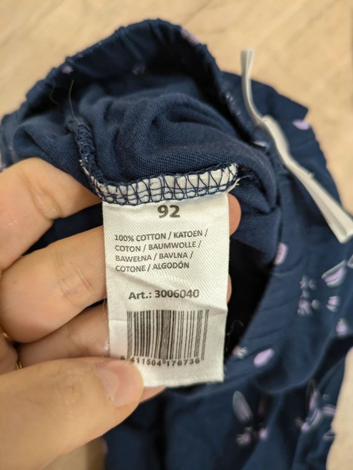 Pyjama 2 pièces Marine et Violet 2ans 92cm - photo numéro 4