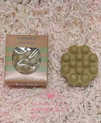 Shampooing solide ( Vert cheveux délicats - Parfum thé vert)