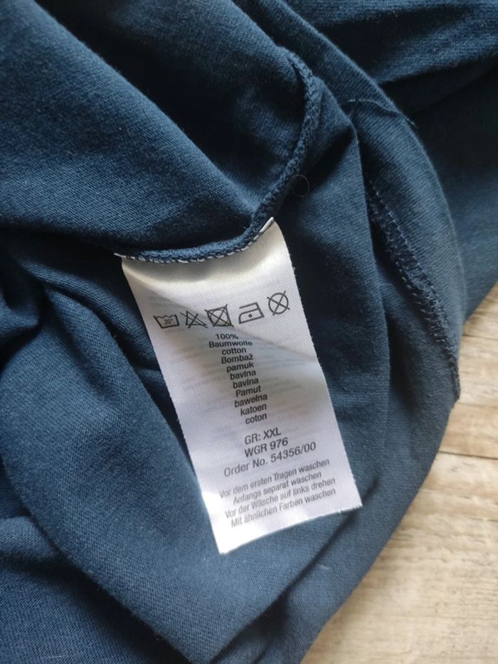 Tee-shirt manches courtes bleu marine inscription blanche taille XXL Identic - photo numéro 6