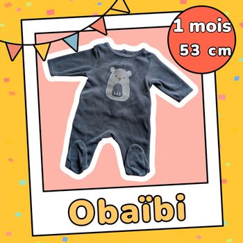 Pyjama velours Obaïbi 1 mois