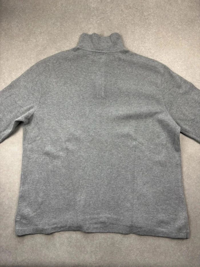 Pull d’hiver half zip 1/4 zip semi zip Ralph Lauren gris logo bleu taille XL homme - photo numéro 3
