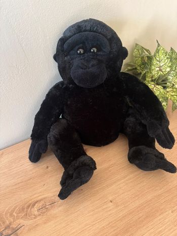 Doudou peluche gorille singe noir Dani état neuf