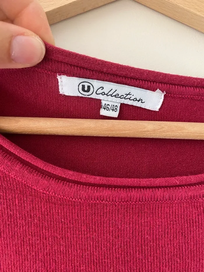 Pull rayé rose et marine U Collection - Taille 46/48 - photo numéro 2