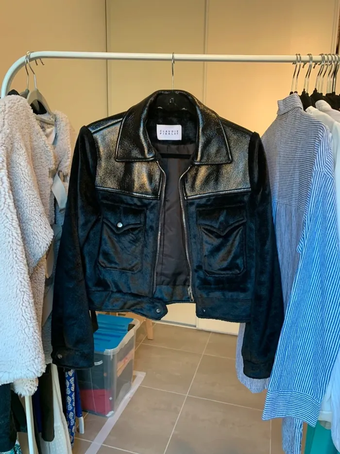 Veste Claudie Pierlot en vinyl et « doudou » taille M - photo numéro 5