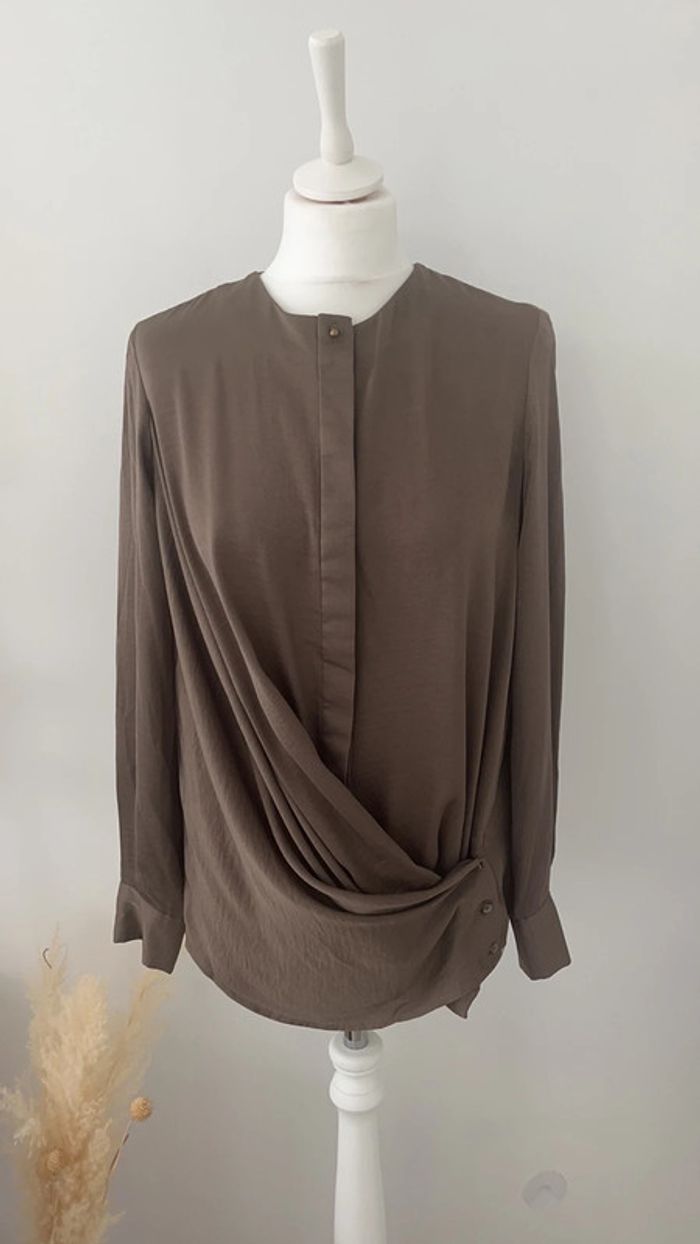 Blouse chemisier kaki Ikks S comme neuve