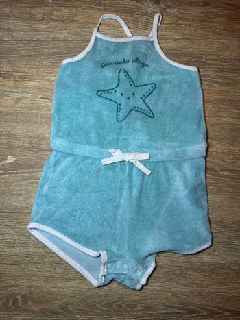 Combi-short en éponge turquoise/
