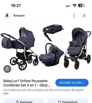 Poussette baby lux trio