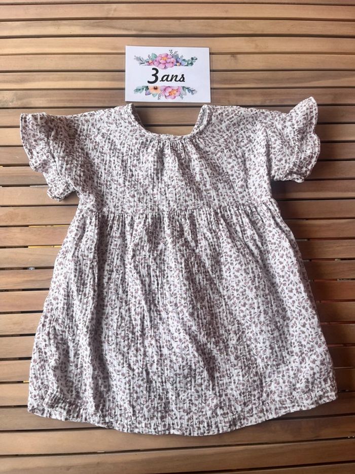 Robe en coton fleurie Zara 3 ans - photo numéro 2