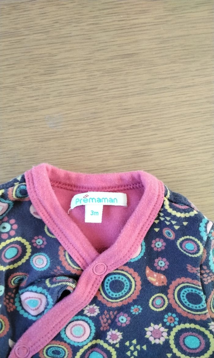 Pyjama une pièce, des ronds de divers couleurs , Premaman ,3M - photo numéro 3