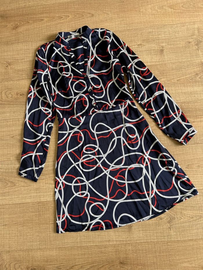 Robe bleue marine et imprimée Morgan taille 36 jamais portée - photo numéro 8