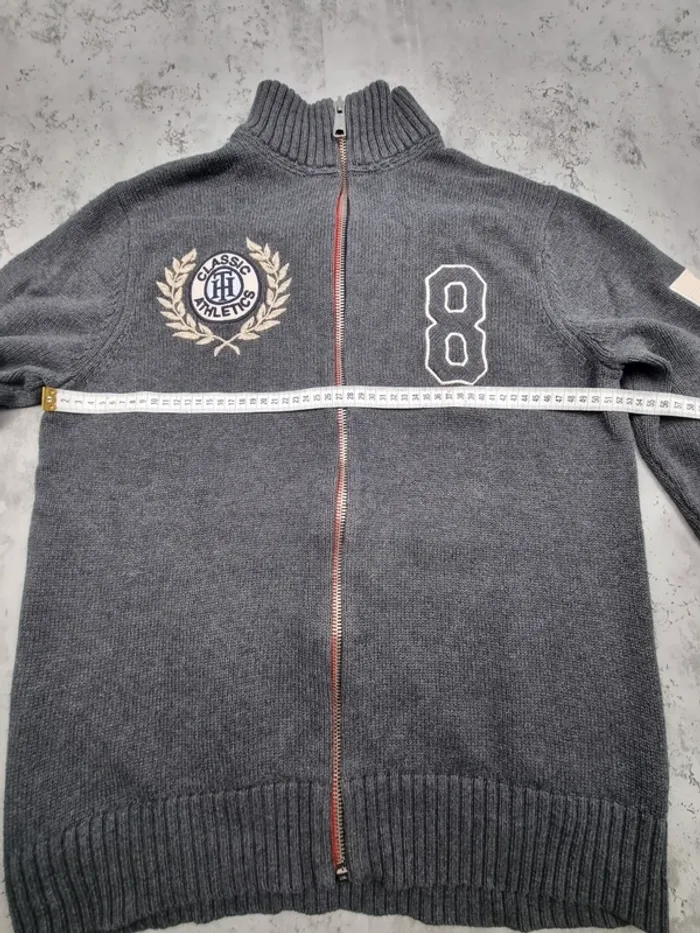 Gilet zippé Tommy Hilfiger gris – Taille L Hommes (mesures en photos) - photo numéro 8