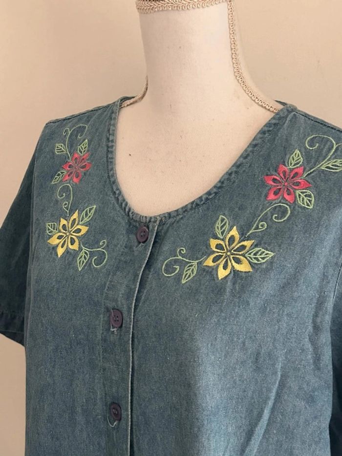 blouse manches courtes Blanche Porte taille 42 - photo numéro 2
