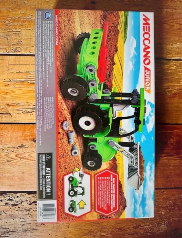 NEUF Meccano Junior Tracteur pelleteuse engin de chantier vert jeu constructions outils 22102 - photo numéro 2