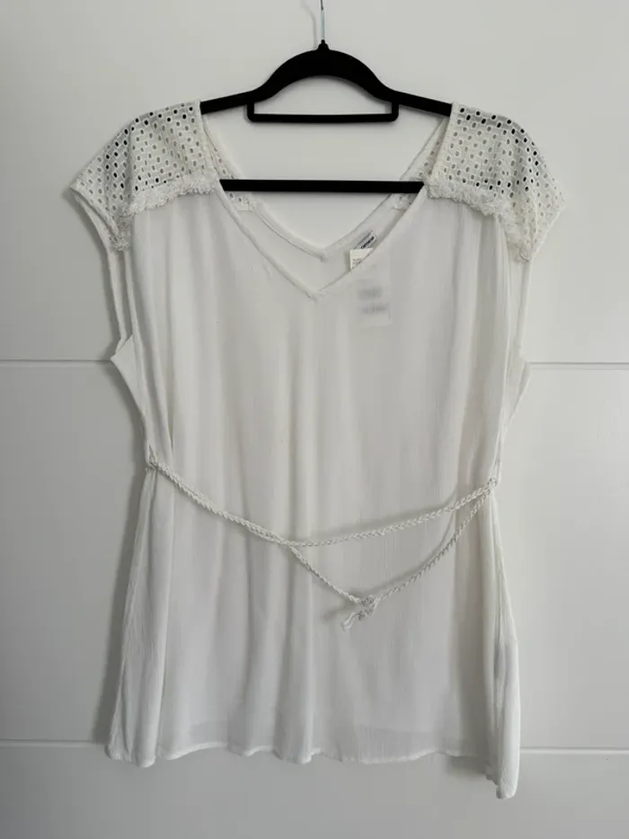 Haut t-shirt fluide blouse camicia blusa Camicetta camisa top crochet Ricamo topje Tanktop Camiseta