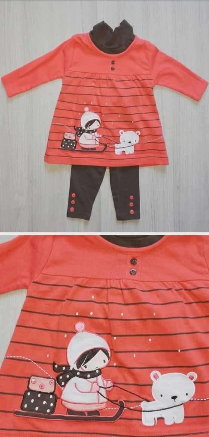 Ensemble Tunique et Legging Ours Polaire Ma Boutique Plus - 6 mois