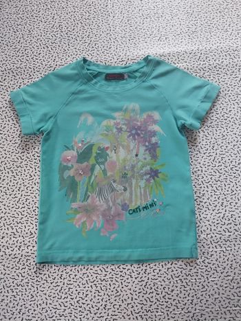 T-shirt fille Catimini 6 ans – Jungle tropicale turquoise