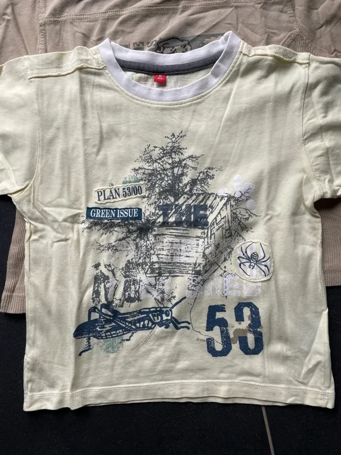 Lot 2 t shirts jaune et café - photo numéro 2