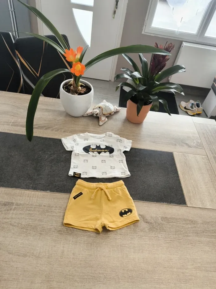 Ensemble été 2 pièces garçon 3 mois Batman