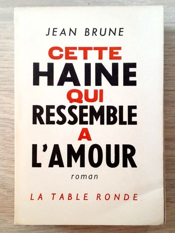 jean brune - cette haine qui ressemble à l'amour roman