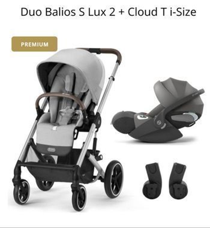 Poussette Cybex balios s + siège auto cloud t i-size + isofix base t