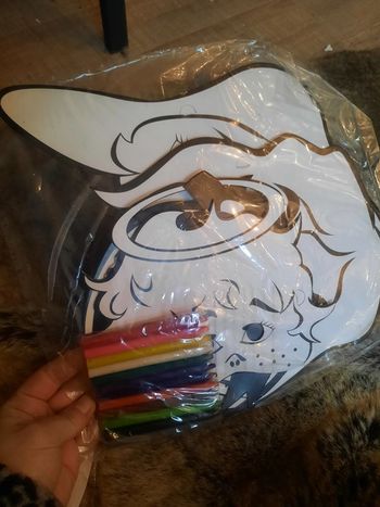 Lot de masque papier personnage avec pastel pour colorier