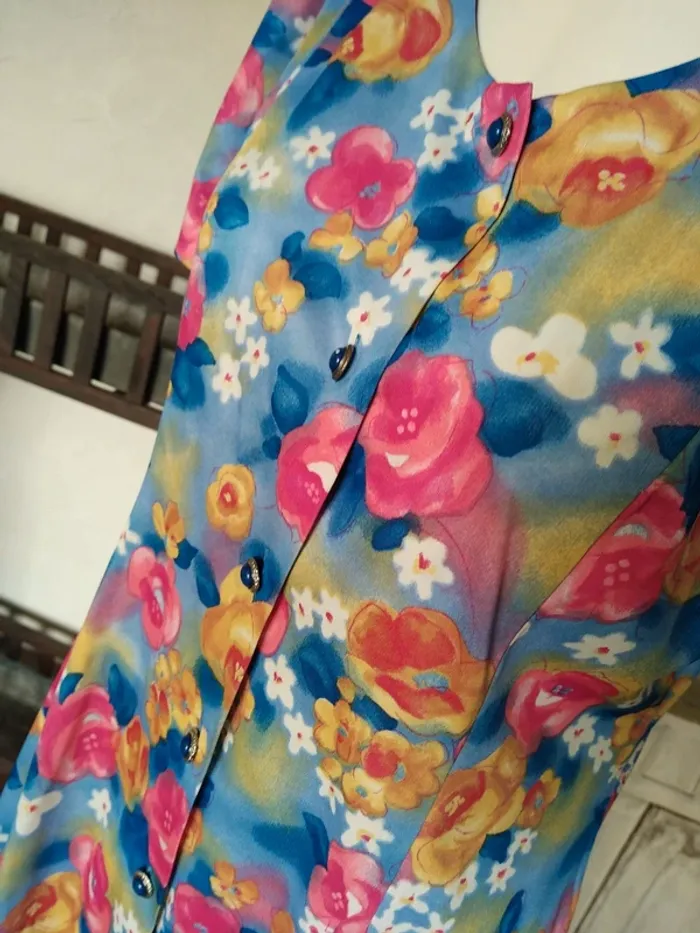 Robe dress vintage printemps été retro fleurs flower - photo numéro 2