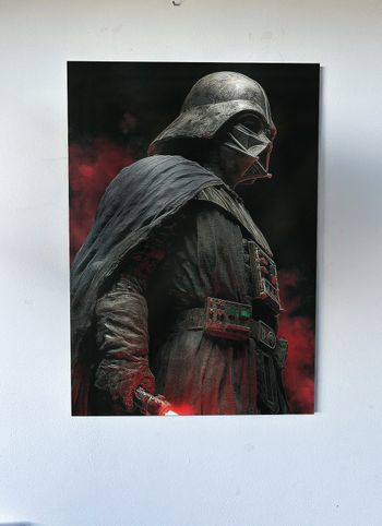 Poster métallique 30cm x 42cm Vador Starwars Porte + aimant mural fourni.