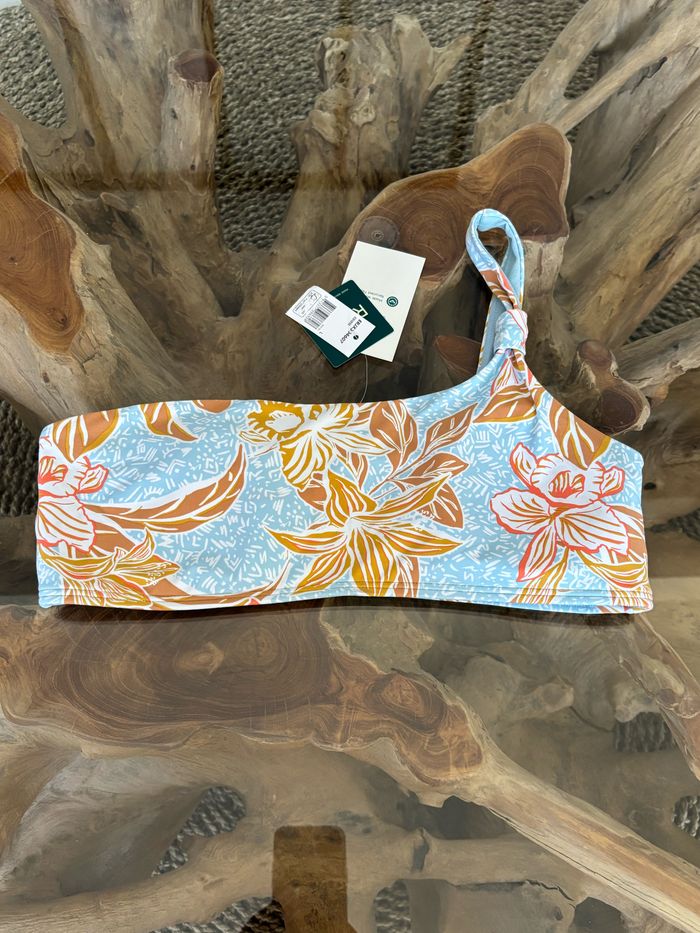 Haut de maillot de bain Roxy une bretelle bleu fleur
