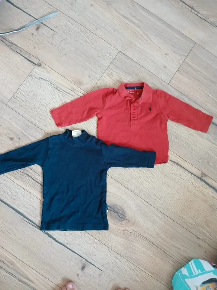 Lot de 2 tee shorts manches longues gémo 6 mois