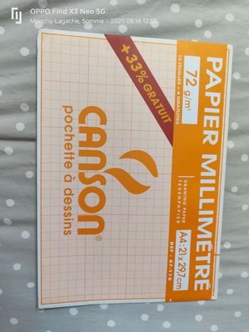 16 feuilles 72g/M2 A4 21x29, 7cm papier millimétré canson  Réduction jusqu'à -70%