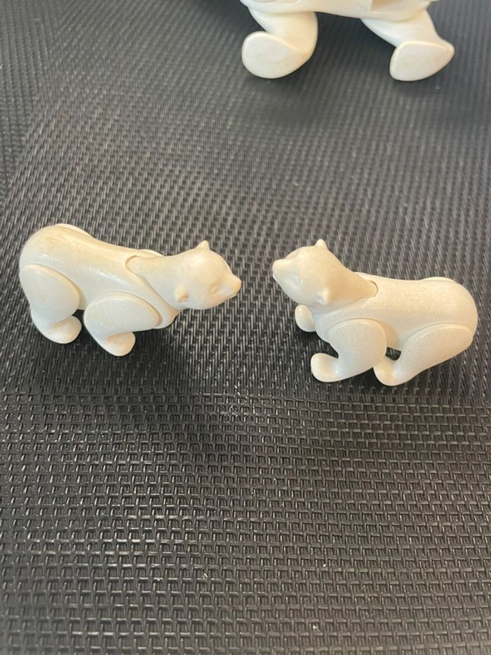 Playmobil lot figurines famille Ours polaires 1 adulte et 2 bébés oursons blancs animaux sauvages - photo numéro 9