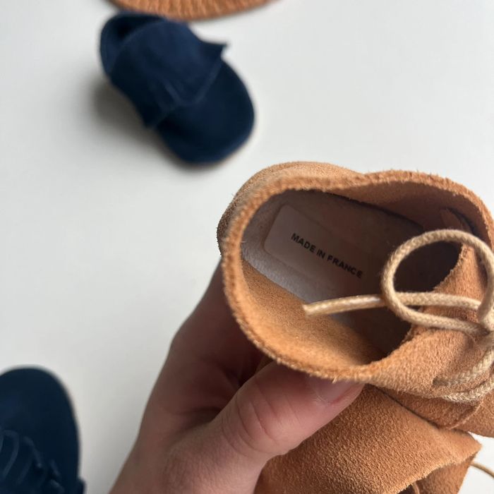 Chausson chaussures souple bébé à lacets - photo numéro 5