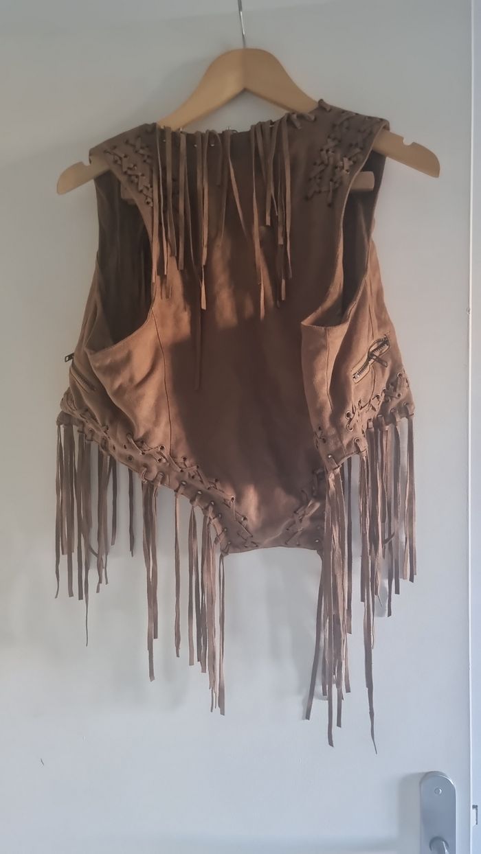Gilet sans manche à frange taille M - photo numéro 2
