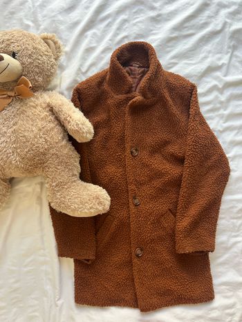 Manteau fille marron style teddy bear – Taille 146/152