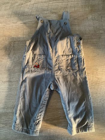Salopette taille 12 mois, sergent Major en velours