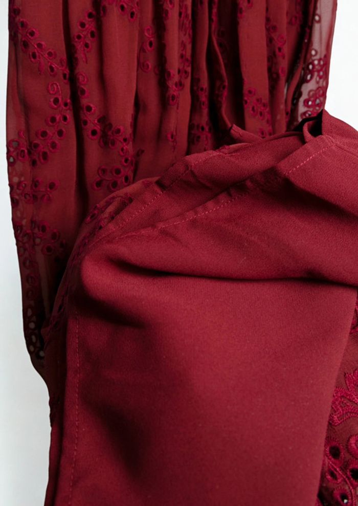 Robe rouge en broderie anglaise et dentelle• Red eyelet lace dress Zimmermann Taille 34 - photo numéro 13