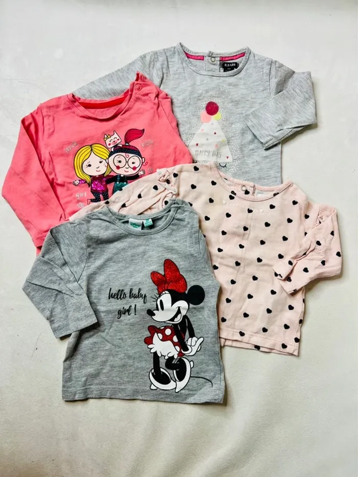 Lot 4 t-shirt fille 3 mois