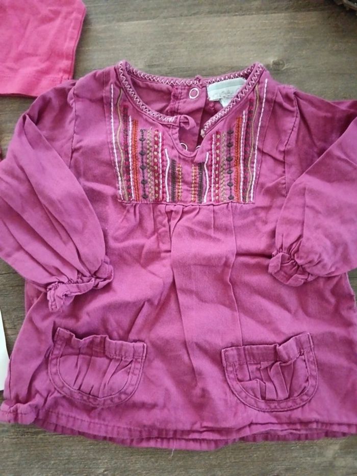 🌞 lot de 3 t-shirts fille 12 mois bon état - photo numéro 4