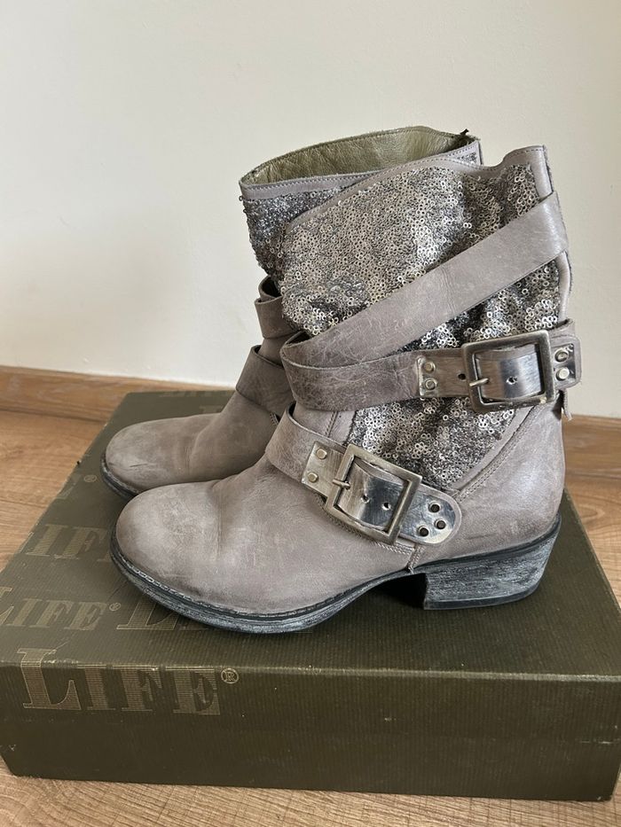 Bottines grises et argentées neuves Life pointure 38 (valeur 159€)