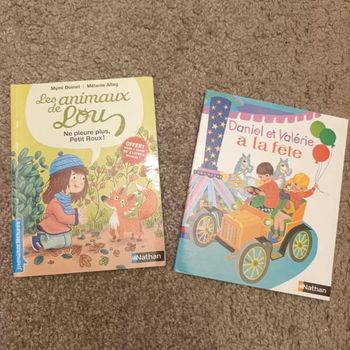 Lot 2 livres Nathan - Les Animaux de Lou + Daniel et Valérie